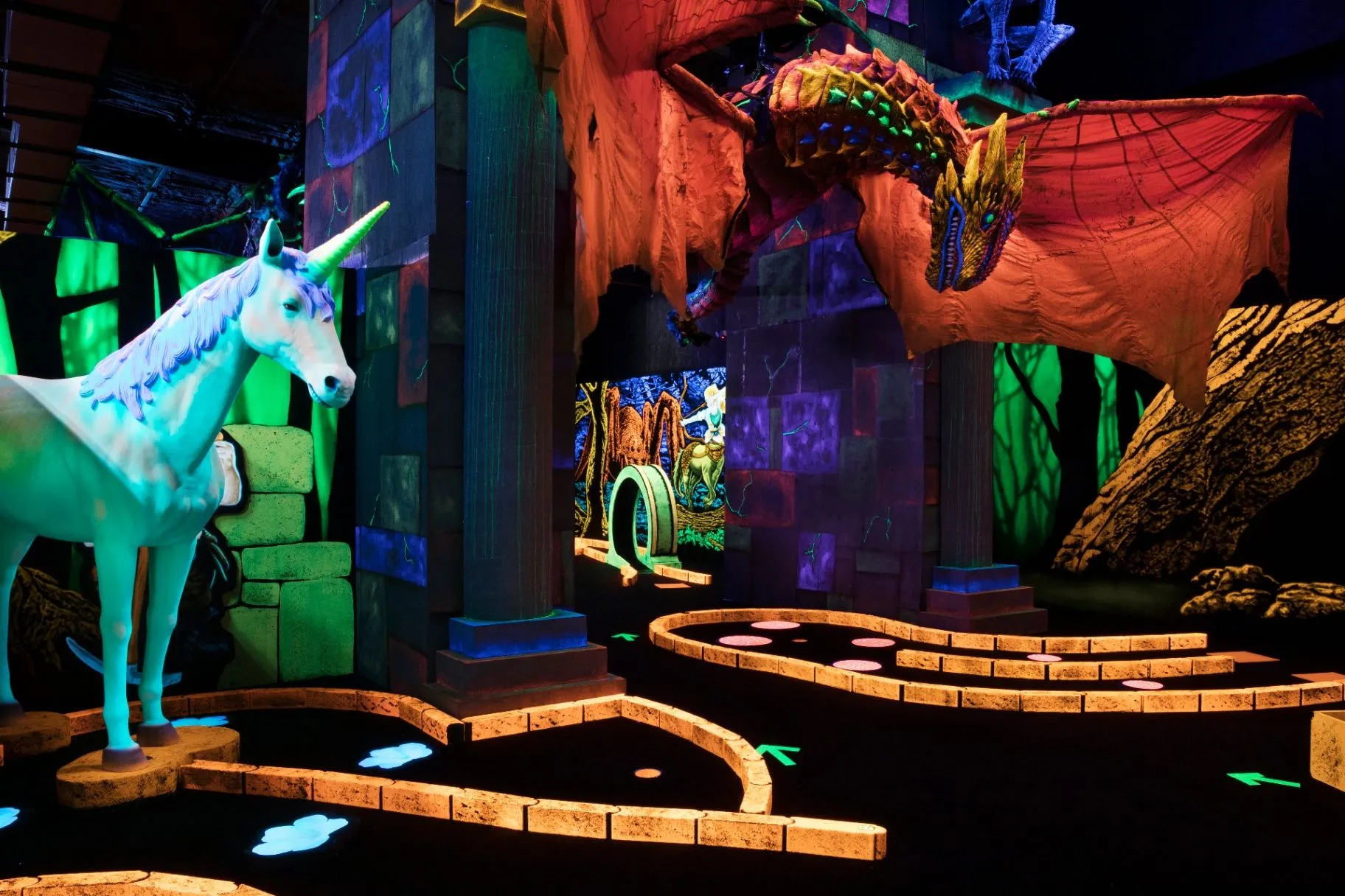 Dragon wings over the blacklight course