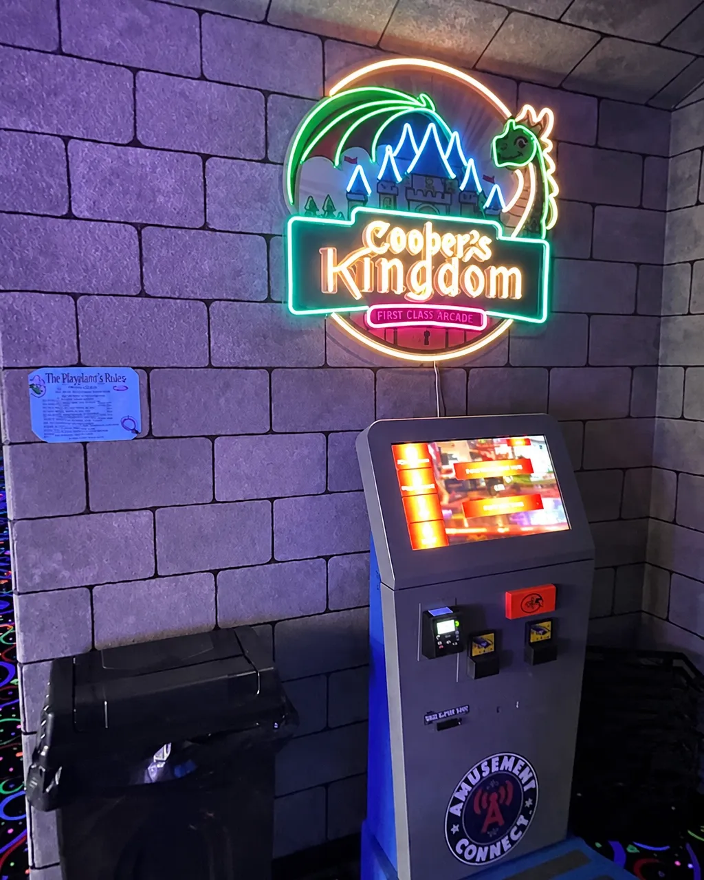 Prize counter and illuminated arcade kiosk